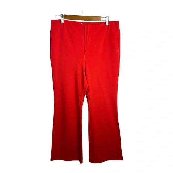 Halara Flex High Waisted Slight Flare Work Pants in Valiant Poppy XL (Petite) - Picture 4 of 11